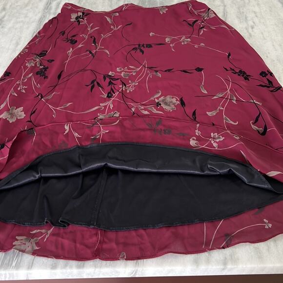 Vtg MW Modern Woman Size 18 20W Wine Red Print Flocked 2 Pc Maxi Skirt Blouse - Picture 14 of 15